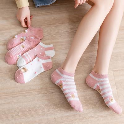 China Soft Cheap Polyester Dot Cat Animal Print Stripe Casual Harajuku Mesh Breathable Socks Women's Professional Breathable Summer Fashion Socks for sale