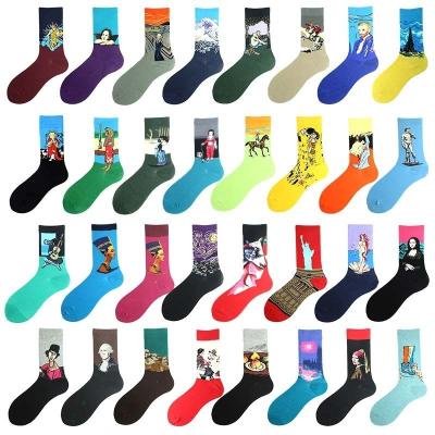 China Breathable Funny Novelty Print Breathable Funny Novelty Hip Hop Mens Socks Cartoon Oil Sokken Happy Unisex Casual Comfortable Skateboard Crazy Meias for sale