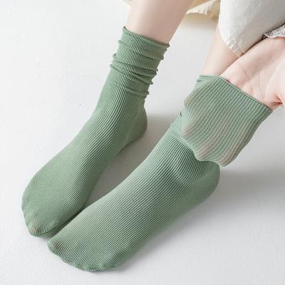 China Fashion Breathable Women Mulit-color Sock Solid Casual Sock Summer Ventilation Harajuku Classic Style Comfortable Cozy Socks for sale