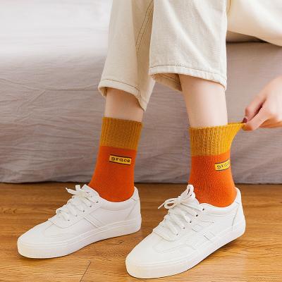 China Breathable thick cotton thongs winter socks women Korean female socks Japanese warm thermal towel sleep stockings for sale