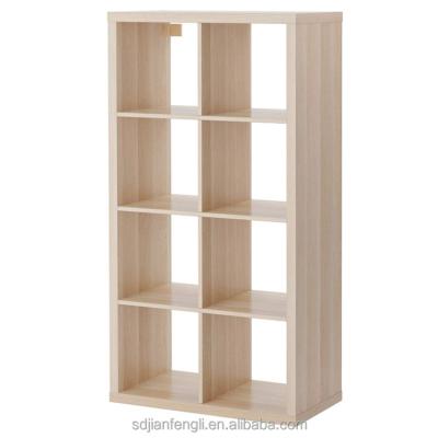 China White Stained Kitchen Durable 8 Cubes Oak Unit Storage Organizer Solid Wood Display Box Bookcase Cabinet Divider Shelf for sale