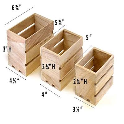 China Eco-Friendly Multicraft Imports Small Wooden Craft Crate Set (3/Pack) (2 Sets) for sale