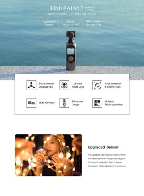 China Video Camera Fimi Smart Palm 2 Digital 4K Video Tracking Snoppa Vmate Gimble Stabilizer Handheld Camera for sale