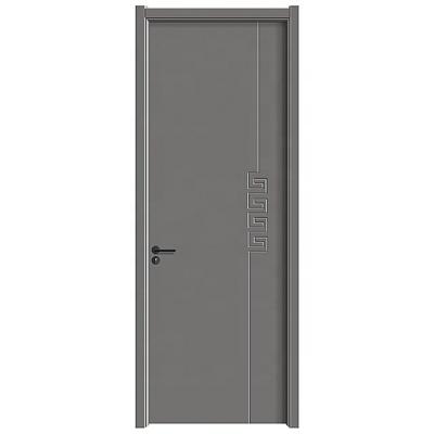 China Waterproof Dark Wood Veneer Paint Gray Composite Hollow Core WPC Interior Bedroom Door for sale