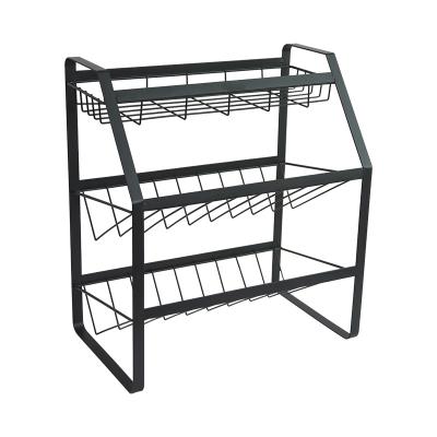 China Sustainable New product 3/4 Tier Multifunctional Shelf Organizer Space Saving  For Kitchen Cabinet Storage Spice Kitchen Rack  In Stock for sale