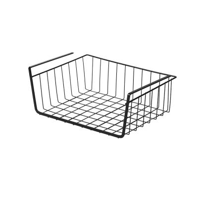 China Sustainable Hot Selling Cabinet Hanging Rack Metal Wire Kitchen Shelf Storage Basket Under Cabinets Shelf Organizing Rack for sale