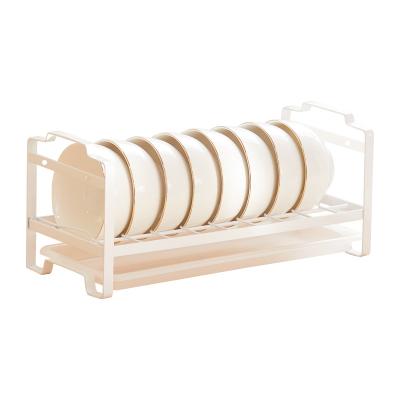 China Sustainable Pull-out Dish Cabinet Household Storage Dish Draining Rack Kitchen Storage Cupboard Drying Basket Shelf Dish Rack Bowl Rack for sale