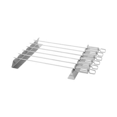 China Easily cleaned stainless steel kebab grill rack with 6 skewers for grill, oven or smoker for sale