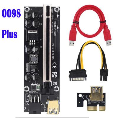 China VER 009S Plus PCI-E Riser Card Supplement USB 3.0 Adapter Cable PCI 1X 4X 8X 16X Supplement Riser Video Card For GPU 12.9*4.4*1.2 for sale