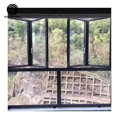 China Cheap Magnetic Folding Glass Window Screen Factory Price Door And Window Steel Windows Doors for sale