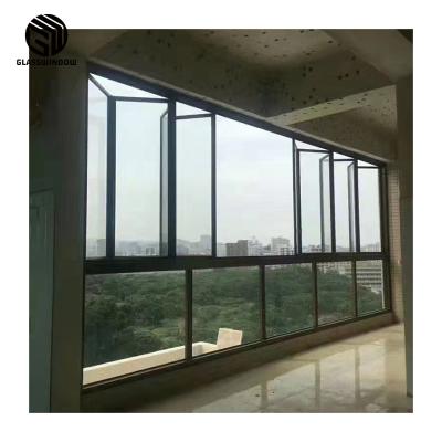 China Magnetic Screen Factory Price Manufacturer Supplier Aluminum Window Frame Good Windows Parts Folding Glass Window for sale