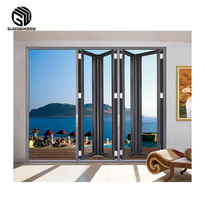 China Factory Direct High Quality Cheap Price Aluminum Door Handle Sound Insulation Set Bifolding Sliding Door for sale