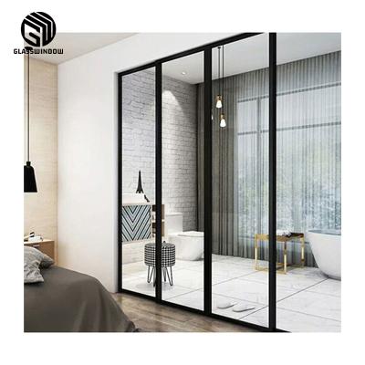 China Good Quality Modern Slim Door Frame Aluminum Profile Sliding Glass Doors for sale