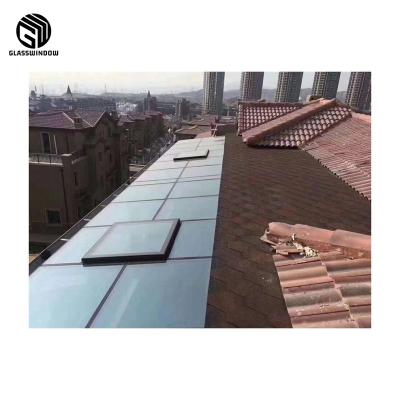 China Magnetic Screen Customized Skylight Roller Shutter Roof Light Slide Stained Glass Window for sale