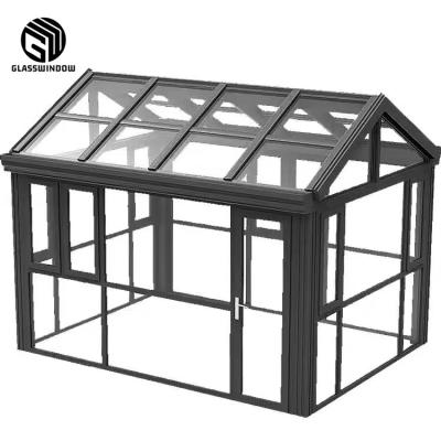 China Modern Factory Wholesale Price With Shade New Pattern Aluminum Sun Room Exterior Glass House for sale