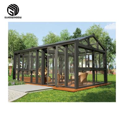 China New Model Hot Sale Modern Factory Direct Aluminum Sun Room Glass Bedroom With Outdoor Shade for sale