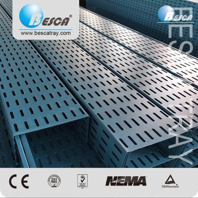 China Cable Laying Besca OEM HDG GI Slotted Steel Cable Tray With Covers for sale