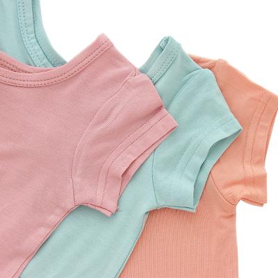 China 2022 Summer Breathable Casual Soft Short Sleeve Bamboo Squishy Baby Dresses Clothes for sale