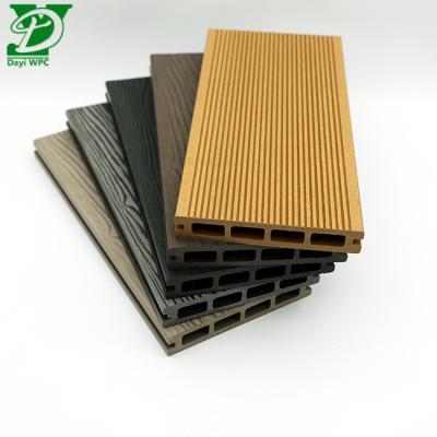 China 3D Embossed WPC Hollow Decking Outdoor Flooring for sale