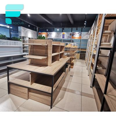 China Double Sided Fashion Commercial Madix Wood For Retail Cheap Balls Roll Price Supermarket Shelves Accersories Supermarket Display Stand Rack for sale