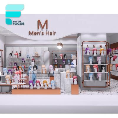 China Popular display merchandise hair salon display rack fashion hair wig display racks wig display furniture for sale for sale