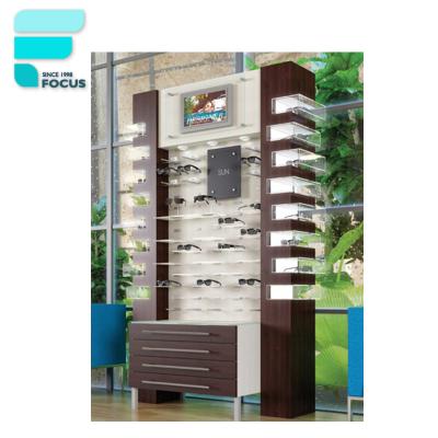 China Sunglasses / Eyewear Store Wooden Shop Display Good Quality Shopping Mall Optical Kiosk Display for sale