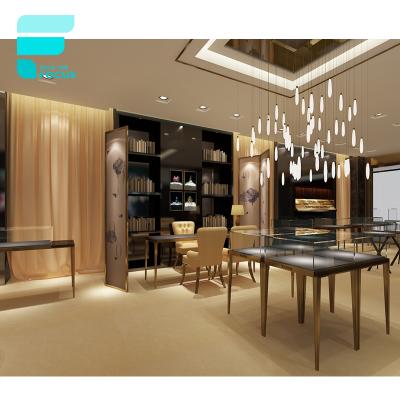 China Custom design of 3D jewelry store luxury jewelry shop display cabinet furniture jewelry display cabinet for jewelry store for sale