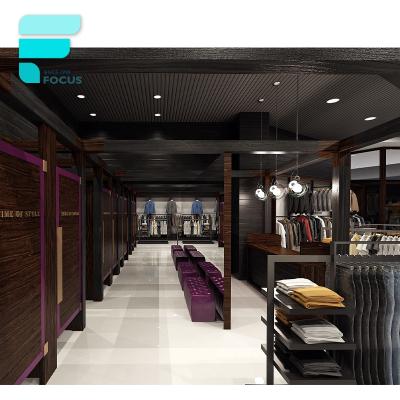 China Eco-friendly+Glass High-end High-end Fashion Famous Brands Mens Clothing Store With Clothing Display Rack for sale