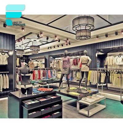 China Eco-friendly+Glass clothing store interior design clothing racks for clothing store women for sale for sale