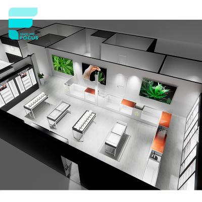 China Smoke& Vape shop weed shop display vape shop showcase interior design new trend weed retail store for sale