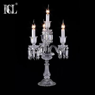 China China Industrial 4 Lamps Super Quality K9 Baccarat Style Crystal Table Lamps For Hotel for sale