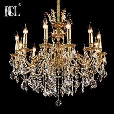 China Guzhen 2021 High Quality Copper Brass Crystal Chandelier Asfour Industrial Hot Selling Pendant Light For Hotel for sale