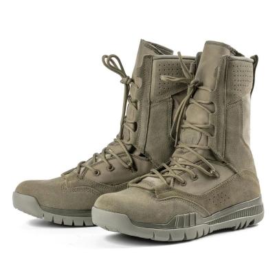 China Oxford Cloth Men Abandon Jungle Brown Army Boots Outdoor Waterproof Rubber Military Tactical Boots With Zipper for sale