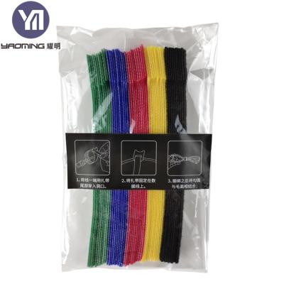 China Viable Customized 12mm*150mm Soft Adjustable Stretch Back To Back Hook And Loop Band Cable Tie for sale