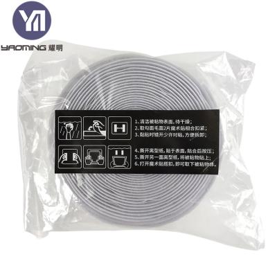 China Sustainable High Sticky Custom Form Fastener Nylon Material Self Adhesive Black Colored Hook And Loop Tape for sale