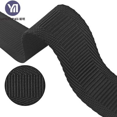 China 0.8mm Thickness 20mm 25mm Workable Width In Stock Nylon Hemming Horizontal Pattern Webbing for sale