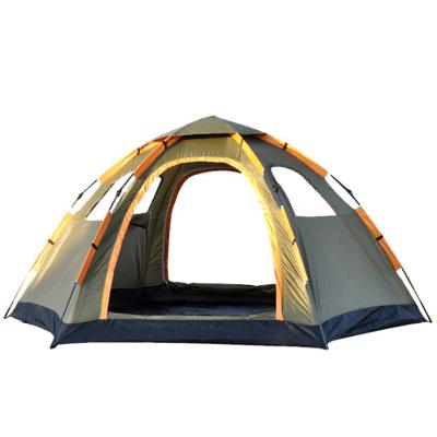 China Diamond Ground Nail Waterproof Outdoor Hexagonal Increasing Automatic Double Layer Pop Up Travel Quickly Up Hexagon Tent For Camping for sale