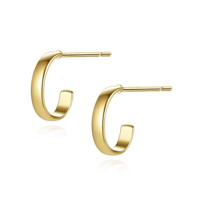 China TRENDY Wholesale 14k Gold 925 Fashion Jewelry Simple Big Circle Stud Earrings Big Round Open Cc Earrings For Women for sale