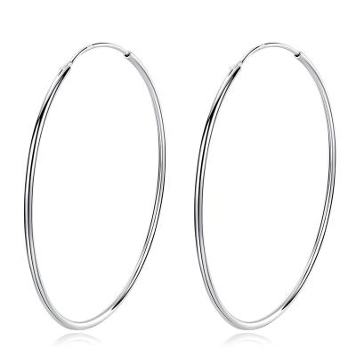 China CLASSIC Minimalist 925 Sterling Silver Circle Earrings Personality Exaggerated Statement Earrings Fashion Accessories Women Earrings for sale