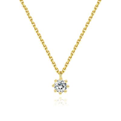 China S925 14k gold tiny rhinestone rhinestone necklace trendy trendy silver minimalist necklaces tiny tasty pendants for necklac for sale