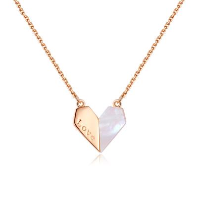 China TRENDY wholesale 18k gold plated rose gold necklace jewelry accessories 925 sterling silver necklace fashion LOVE letters heart necklac for sale