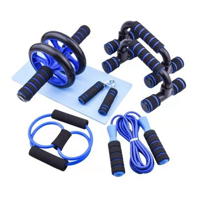 China Home use core exercise ab wheel set with handle pullers jump rope and knee pad for abs for sale