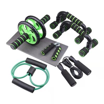 China Wholesale cheap home use fitness strength ab training equipment wheel set with jump rope lift bar for sale