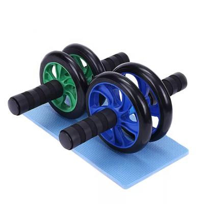 China New Style Fitness Center Home Fitness Workout Abs Ab Wheel,Double Ab Wheels Plastic Abdominal Roller With Knee Pad for sale