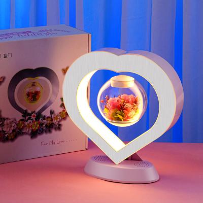 China Modern Wholesale Touch Control Magnetic levitation perpetual flower 3d smart led student cute night light for kids room for sale