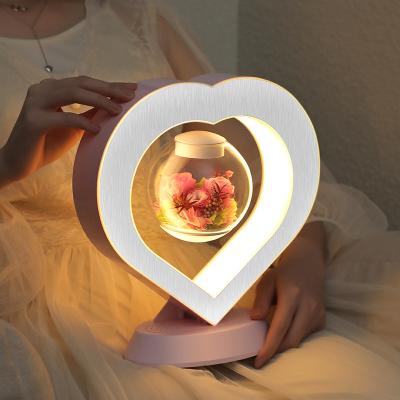 China Modern Personalized Magnetic levitation perpetual flower smart led romantic night light rose table lamp With Bluetooth speaker for sale