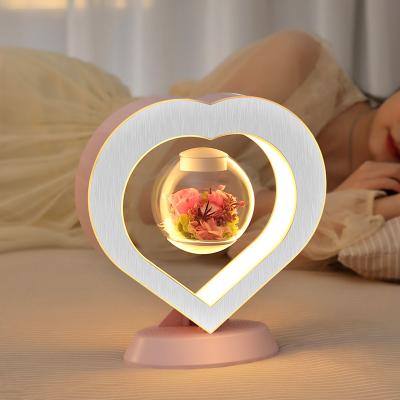 China Modern Wholesale Magnetic levitation perpetual flower smart 3d led night stand light for kids room for sale