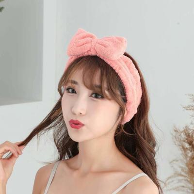 China Wholesale Super Soft QUICK DRY Microfiber Bow Tie Headband Water Absorbed Bowknot Microfiber Headband Towel for sale