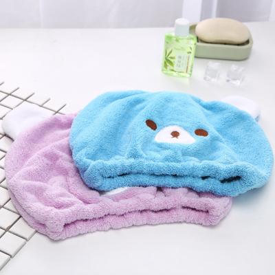 China Wholesale Cute Cartoon Hair Towel Microfiber Absorbent Hair Hat Turban QUICK DRY Bathing Spa Shower Hat Quick Dry Hair Towel for sale