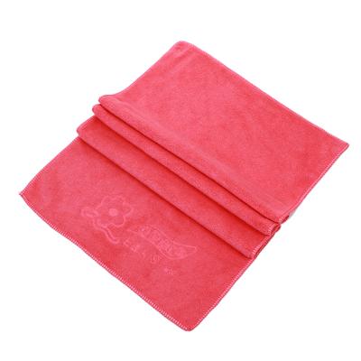 China Wholesale 30x75cm Small Viable Solid Towels Wash Bath Forehead Double Sides Microfiber Twist Loop Towel for sale